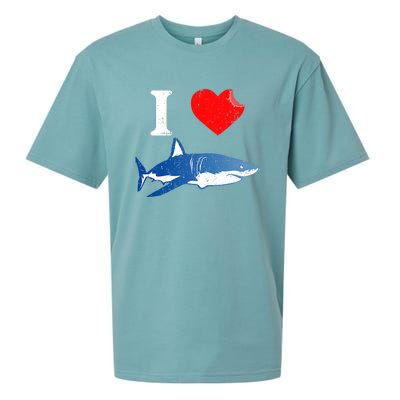 Funny Shark I Love Shark Shark Lover Shark Sueded Cloud Jersey T-Shirt