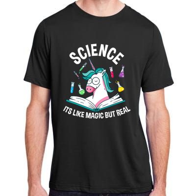 Funny Science Is Like Magic But Real Unicorn Funny Science Adult ChromaSoft Performance T-Shirt