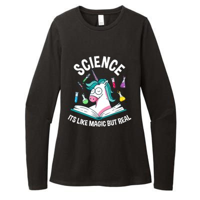 Funny Science Is Like Magic But Real Unicorn Funny Science Womens CVC Long Sleeve Shirt