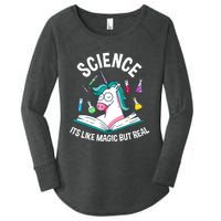 Funny Science Is Like Magic But Real Unicorn Funny Science Women's Perfect Tri Tunic Long Sleeve Shirt