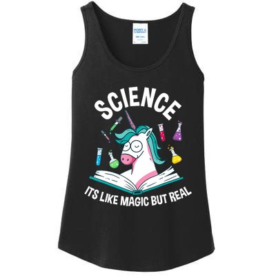 Funny Science Is Like Magic But Real Unicorn Funny Science Ladies Essential Tank