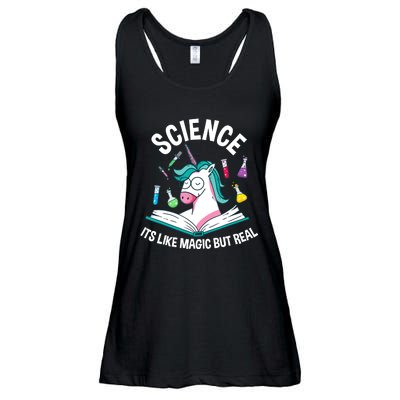 Funny Science Is Like Magic But Real Unicorn Funny Science Ladies Essential Flowy Tank