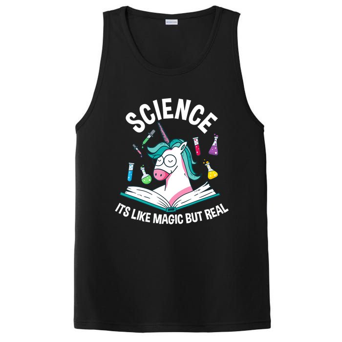 Funny Science Is Like Magic But Real Unicorn Funny Science PosiCharge Competitor Tank