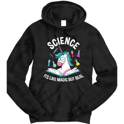 Funny Science Is Like Magic But Real Unicorn Funny Science Tie Dye Hoodie