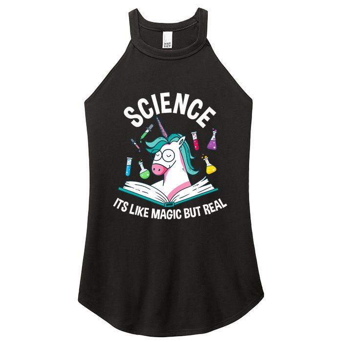 Funny Science Is Like Magic But Real Unicorn Funny Science Women's Perfect Tri Rocker Tank