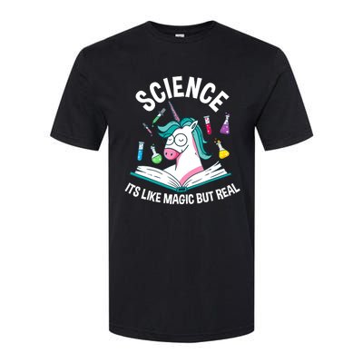 Funny Science Is Like Magic But Real Unicorn Funny Science Softstyle CVC T-Shirt