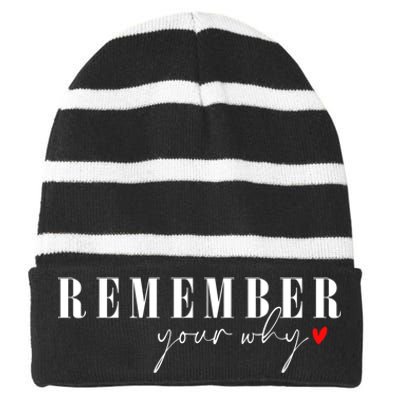 Funny Sarcastic Inspirational Quote Striped Beanie with Solid Band