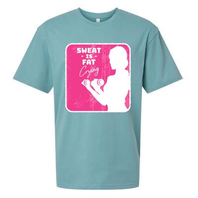 Fitness Sweat Is Fat Crying Gift Sueded Cloud Jersey T-Shirt