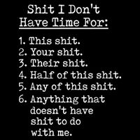Funny Shit I Dont Have Time For Funny Gift Shit List Sarcastic Funny Gift Poster