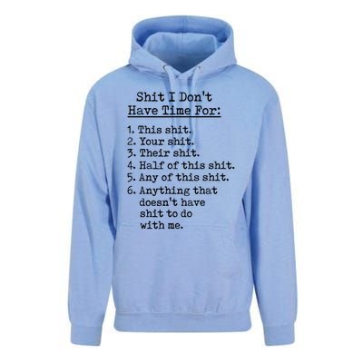 Funny Shit I Dont Have Time For Funny Gift Shit List Sarcastic Funny Gift Unisex Surf Hoodie