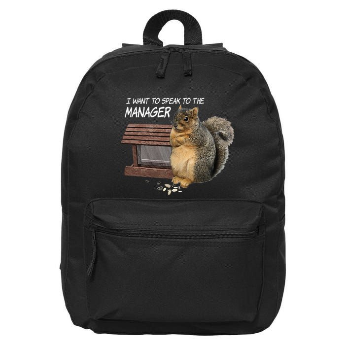 Funny Squirrel I Want To Speak To The Manager 16 in Basic Backpack