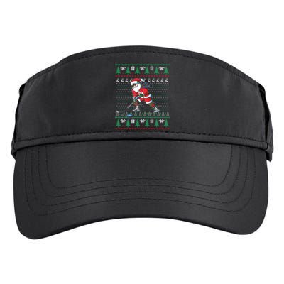 Funny Santa Ice Hockey Player Ugly Sweater Christmas Hockey Gift Adult Drive Performance Visor