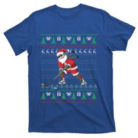 Funny Santa Ice Hockey Player Ugly Sweater Christmas Hockey Gift T-Shirt