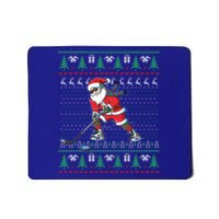 Funny Santa Ice Hockey Player Ugly Sweater Christmas Hockey Gift Mousepad