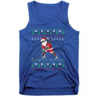 Funny Santa Ice Hockey Player Ugly Sweater Christmas Hockey Gift Tank Top