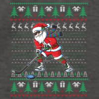 Funny Santa Ice Hockey Player Ugly Sweater Christmas Hockey Gift Vector Backpack