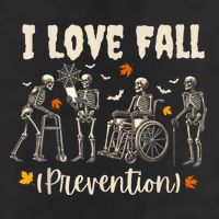 Funny Skeleton I Love Fall Prevention Fall Physical Therapy 7 Panel Mesh Trucker Snapback Hat