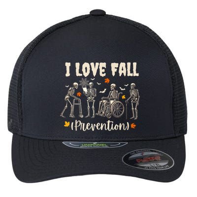 Funny Skeleton I Love Fall Prevention Fall Physical Therapy Flexfit Unipanel Trucker Cap