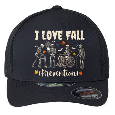 Funny Skeleton I Love Fall Prevention Fall Physical Therapy Flexfit Unipanel Trucker Cap