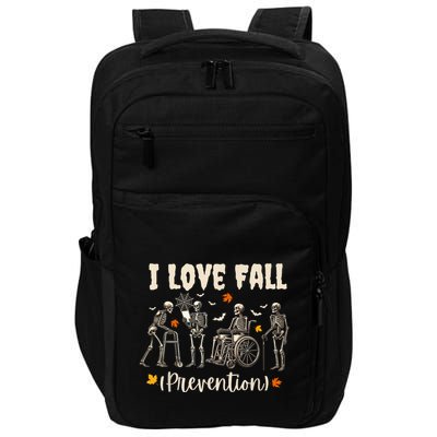 Funny Skeleton I Love Fall Prevention Fall Physical Therapy Impact Tech Backpack