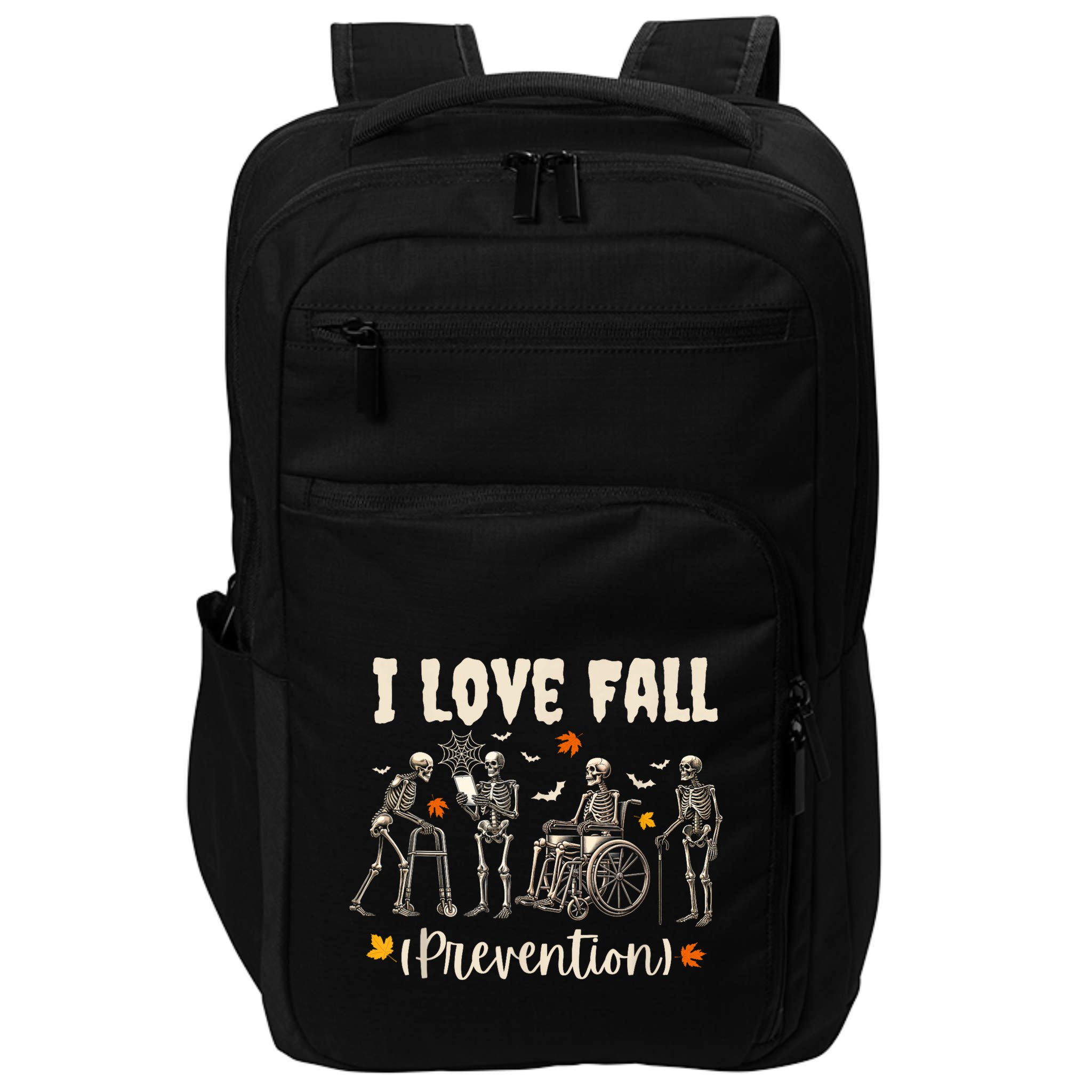 Funny Skeleton I Love Fall Prevention Fall Physical Therapy Impact Tech Backpack