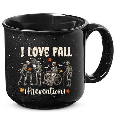 Funny Skeleton I Love Fall Prevention Fall Physical Therapy 15oz Campfire Ceramic Mug