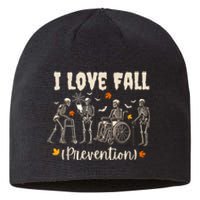 Funny Skeleton I Love Fall Prevention Fall Physical Therapy Sustainable Beanie