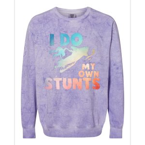 Funny Snowmobile  i do my own stunts  Art For Snow Mobile  Colorblast Crewneck Sweatshirt