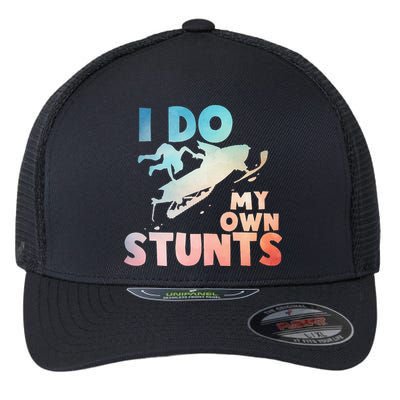 Funny Snowmobile  i do my own stunts  Art For Snow Mobile  Flexfit Unipanel Trucker Cap