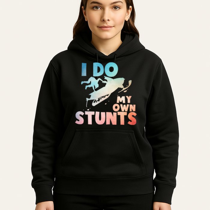 Funny Snowmobile  i do my own stunts  Art For Snow Mobile  Hoodie