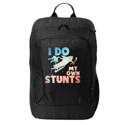Funny Snowmobile  i do my own stunts  Art For Snow Mobile  City Backpack