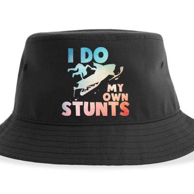 Funny Snowmobile  i do my own stunts  Art For Snow Mobile  Sustainable Bucket Hat