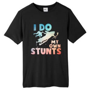 Funny Snowmobile  i do my own stunts  Art For Snow Mobile  Tall Fusion ChromaSoft Performance T-Shirt