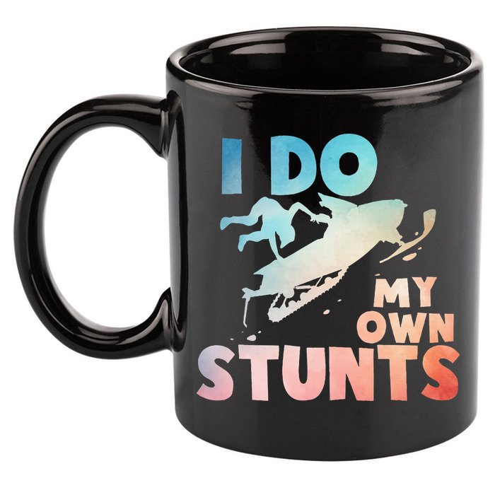 Funny Snowmobile  i do my own stunts  Art For Snow Mobile  11oz C Handle Ceramic Mug