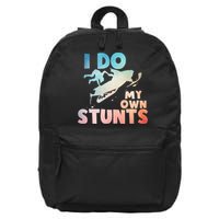 Funny Snowmobile  i do my own stunts  Art For Snow Mobile  16 in Basic Backpack