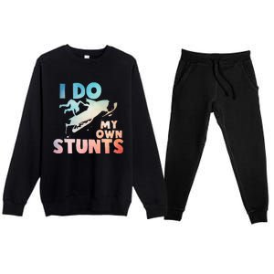 Funny Snowmobile  i do my own stunts  Art For Snow Mobile  Premium Crewneck Sweatsuit Set