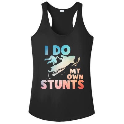 Funny Snowmobile  i do my own stunts  Art For Snow Mobile  Ladies PosiCharge Competitor Racerback Tank