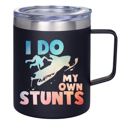 Funny Snowmobile  i do my own stunts  Art For Snow Mobile  12oz Stainless Steel Coffee Mug
