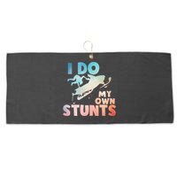 Funny Snowmobile  i do my own stunts  Art For Snow Mobile  Large Microfiber Waffle Golf Towel
