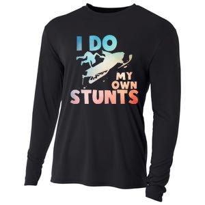 Funny Snowmobile  i do my own stunts  Art For Snow Mobile  Cooling Performance Long Sleeve Crew