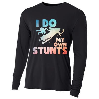 Funny Snowmobile  i do my own stunts  Art For Snow Mobile  Cooling Performance Long Sleeve Crew