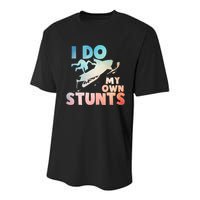 Funny Snowmobile  i do my own stunts  Art For Snow Mobile  Youth Performance Sprint T-Shirt