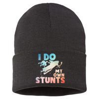 Funny Snowmobile  i do my own stunts  Art For Snow Mobile  Sustainable Knit Beanie