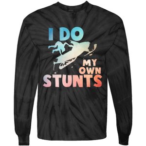 Funny Snowmobile  i do my own stunts  Art For Snow Mobile  Tie-Dye Long Sleeve Shirt