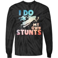 Funny Snowmobile  i do my own stunts  Art For Snow Mobile  Tie-Dye Long Sleeve Shirt