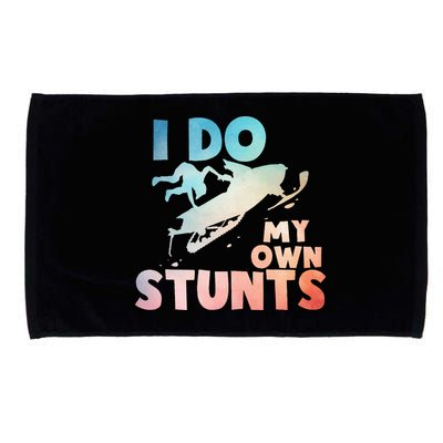 Funny Snowmobile  i do my own stunts  Art For Snow Mobile  Microfiber Hand Towel