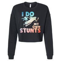 Funny Snowmobile  i do my own stunts  Art For Snow Mobile  Cropped Pullover Crew
