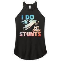 Funny Snowmobile  i do my own stunts  Art For Snow Mobile  Women's Perfect Tri Rocker Tank