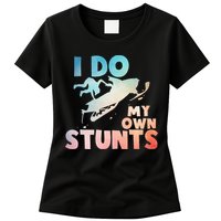 Funny Snowmobile  i do my own stunts  Art For Snow Mobile  Womens T-Shirt