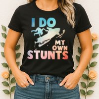 Funny Snowmobile  i do my own stunts  Art For Snow Mobile  Womens T-Shirt